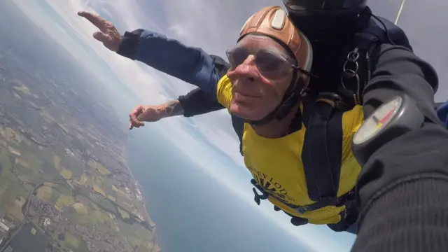 George Markham on his tandem skydive