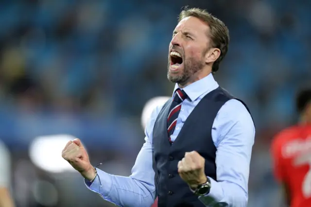 Gareth Southgate celebrates