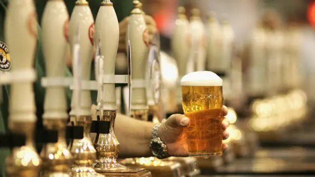 Beer poured at an ale festival