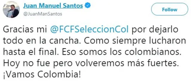 Santos tweet