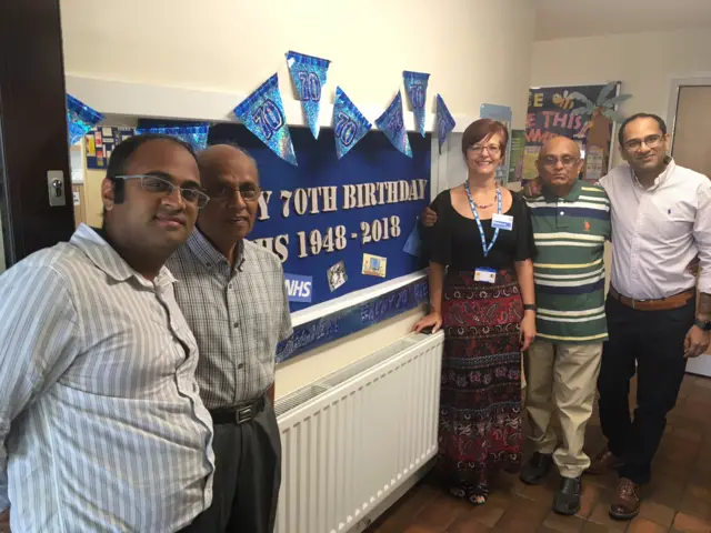 (Left to right Bhavin Kachhia, Amar Kachhia,  Rebecca Eagan, Koshor Thankey, Yogesh Thankey)