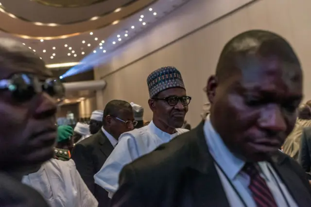 President Buhari leaves an APC rally in March