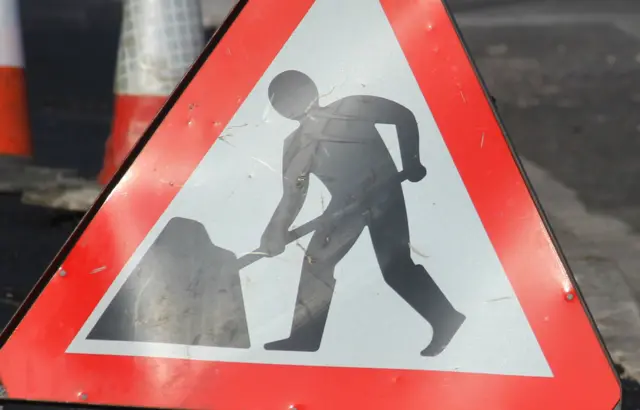 Roadworks sign