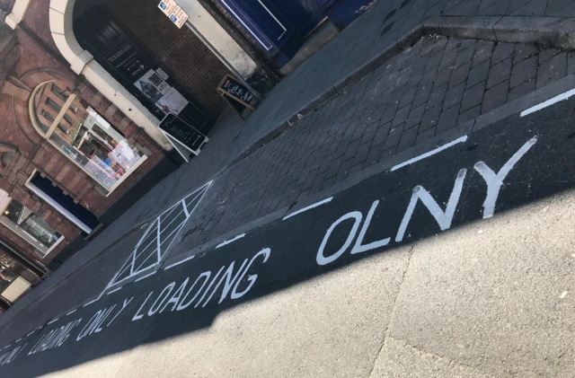 Misspelt road marking