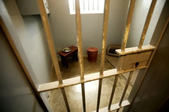 A view of Nelson Mandela's former prison cell is seen on November 28, 2003