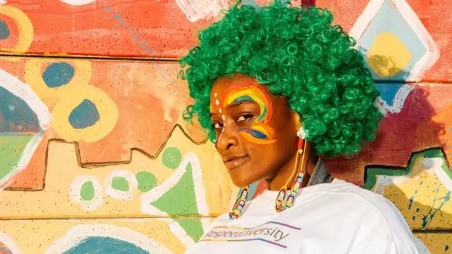 A woman at Swaziland's gay pride event