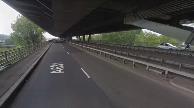 Lower deck of the Tinsley viaduct