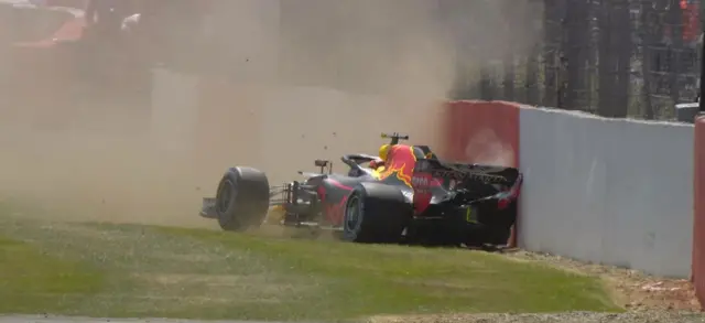 Max Verstappen crashes