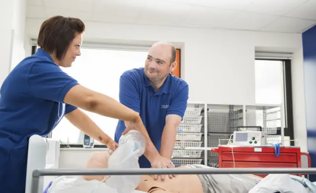 Emma Shann and David Taylor, year 3 nursing students.