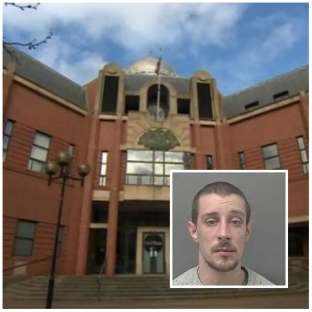 Hull Crown Court with an inset picture of Daniel Rutter.