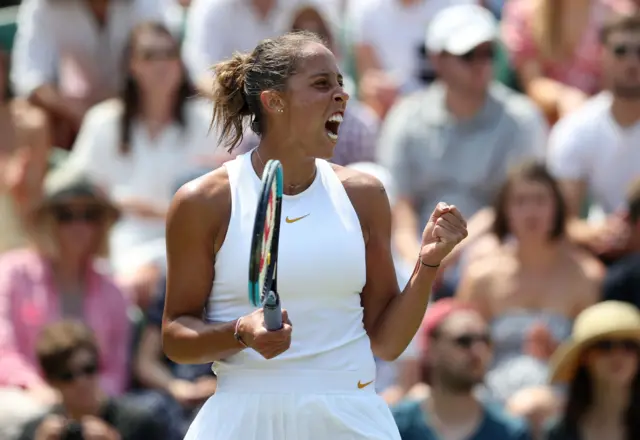 Madison Keys celebrates