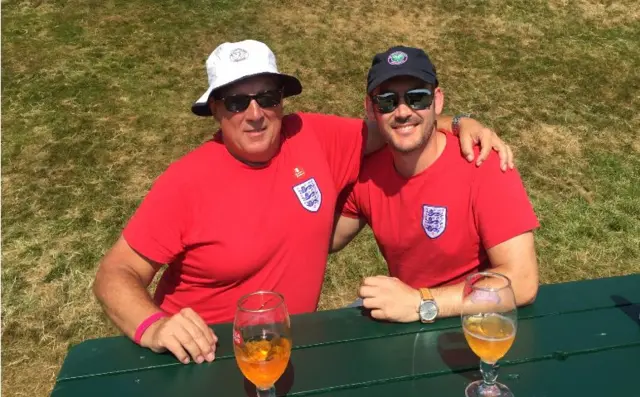 England fans Ray and Alex