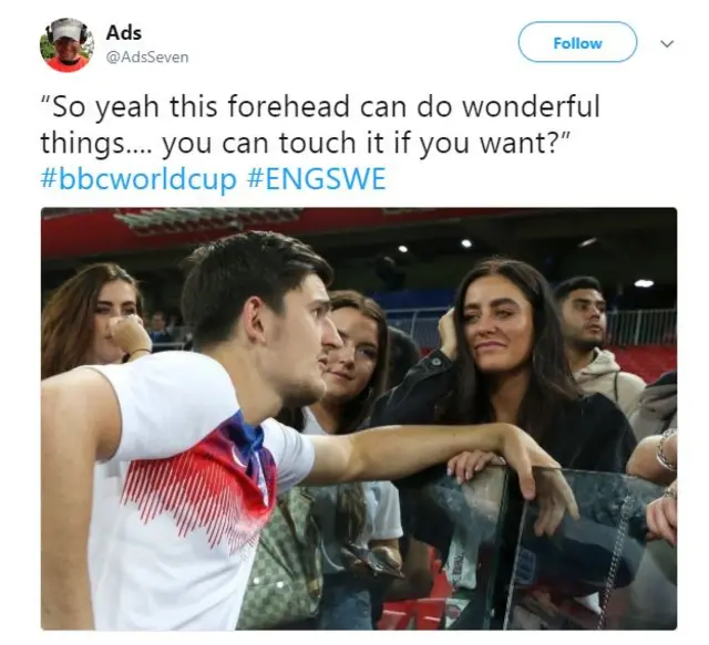 England fan tweets about Maguire