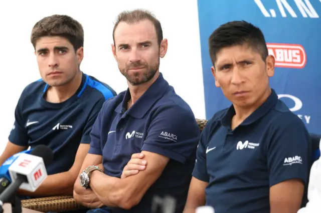 Mikel Landa, Alejandro Valverde and Nairo Quintana