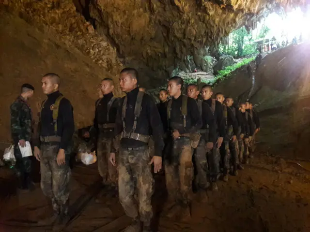 Soldiers in the cave