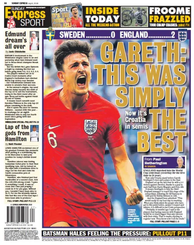 Sunday Express back page