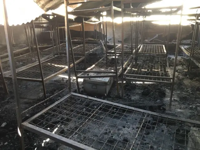 Torched school property