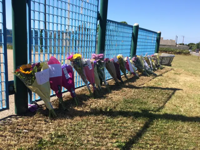 Floral tributes, Camborne