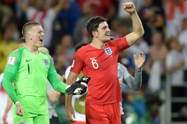 Jordan Pickford and Harry Maguire