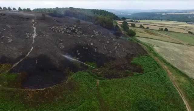 Black moorland after blaze