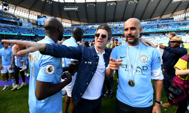 Noel Gallagher and Manchester City boss Pep Guardiola