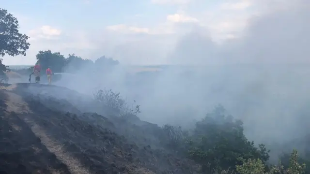 Fire on Lilleshall Hill