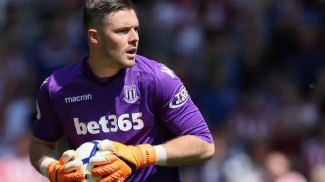 Jack Butland in Stoke City shirt