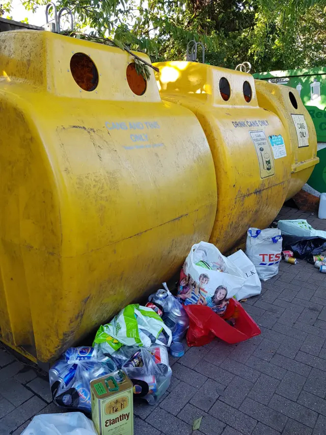 Bottle banks at King's Hill