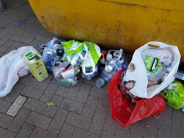 Bottle banks at King's Hill