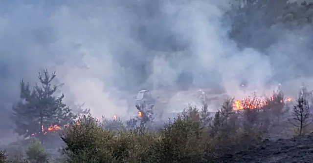 The fire near the Peak District