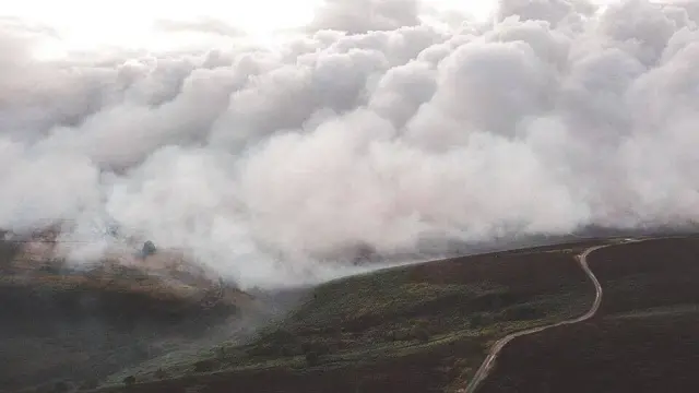 Smoke from the fire