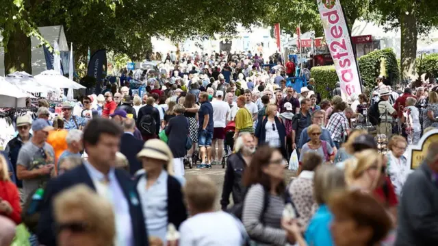 Visitors to a past flower show