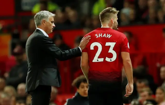 Jose Mourinho and Luke Shaw