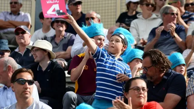 Fans during the Vitality Blast match between Worcestershire Rapids and Derbyshire Falcons