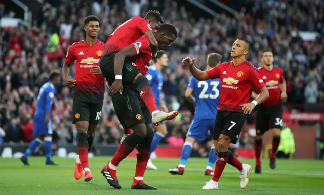 Paul Pogba scores for Manchester United