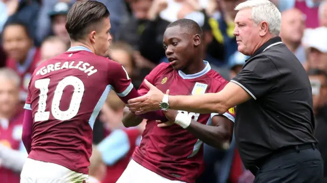 Villa celebrate win v Wigan