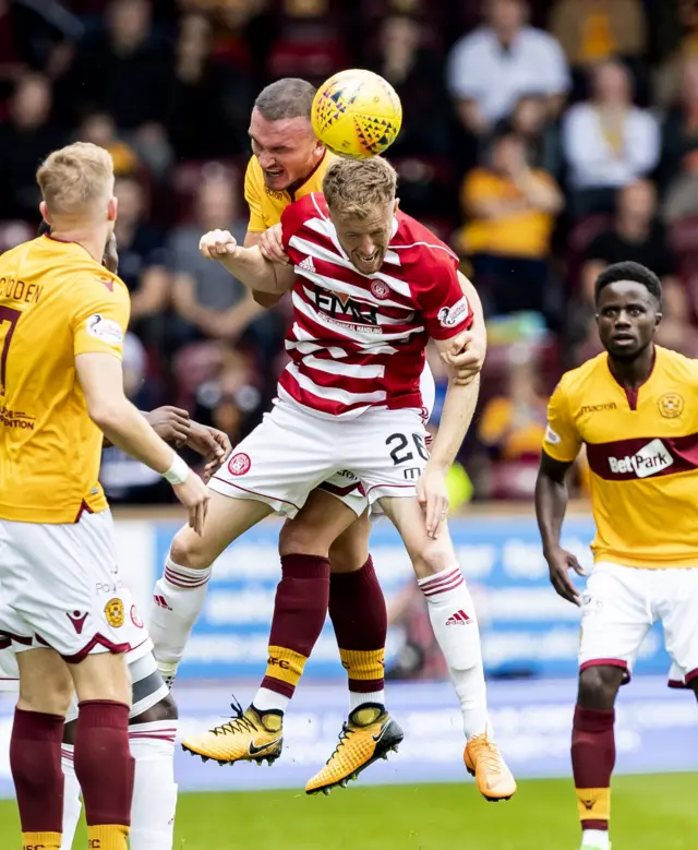 Tom Aldred and Sam Kelly contest possession