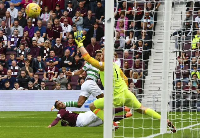 Scott Sinclair watches as his effort goes past the far post