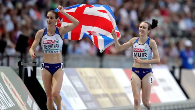 Laura Weightman and Laura Muir after the women's 1500m final