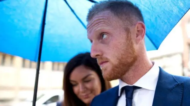 Ben Stokes outside court