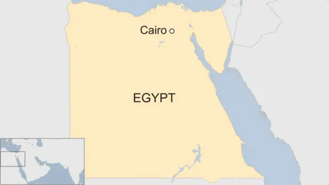 A map showing the location of Cairo within Egypt