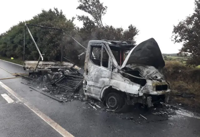 Burnt out van