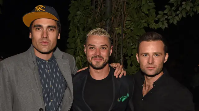 Matt Willis with Charlie Simpson (left) and Harry Judd (right)