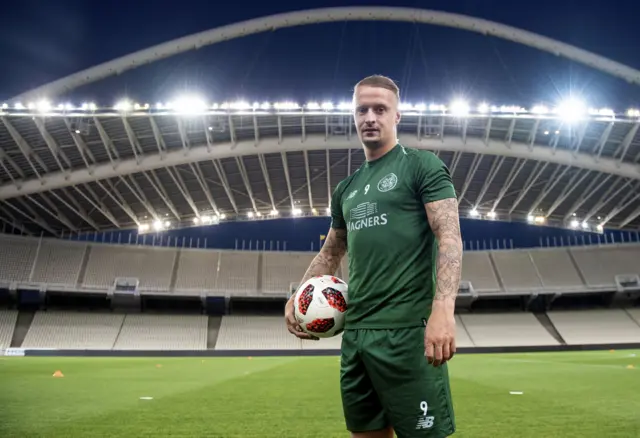 Celtic striker Leigh Griffiths at the Olympic Stadium