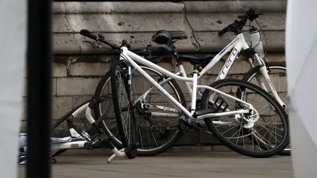 Bikes against wall