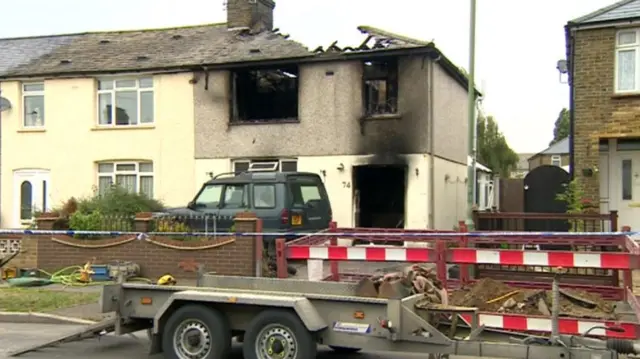 The burnt out house in Swanscombe