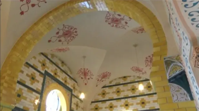 The ceiling of the baths