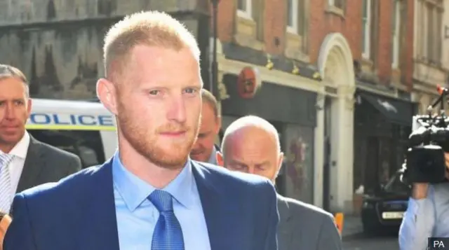 Ben Stokes arriving at court