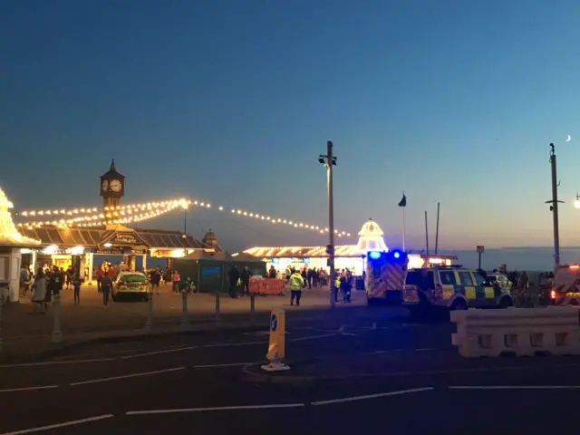 Emergency services at Brighton Palace Pier