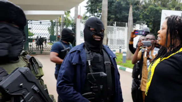 Masked men at Nigerian parliament